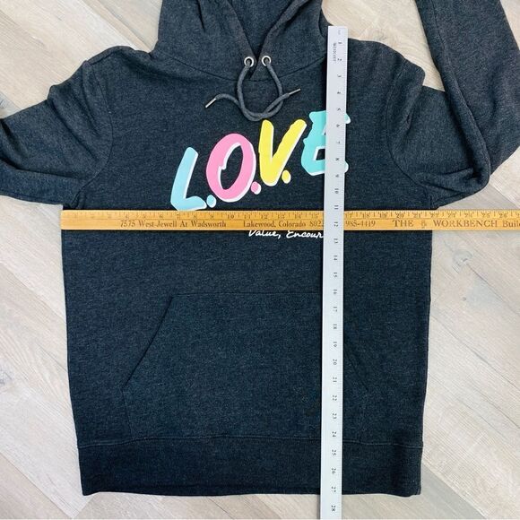 Aeropostale Aero One Love Pullover Hoodie Gray Multi Medium Unisex - Picture 12 of 13